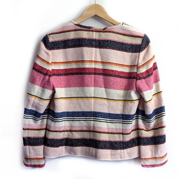 Kate Spade Women's Pink Berber Stripe Jacket Blazer - Picture 6 of 8